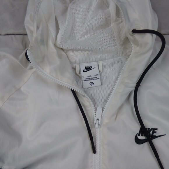 Nike Jacket Womens Small Gray White Full Zip Hooded Jacket Pockets running Runin - Picture 4 of 8